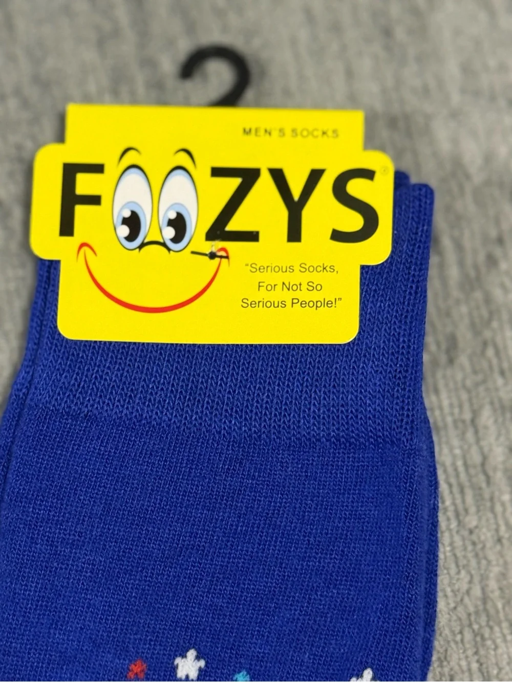 Men’s Blue USA Fireworks Crew Socks. “Serious socks, for not so serious people.”